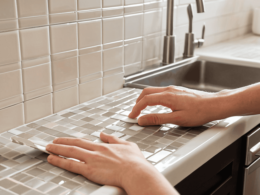 Breaking Free Peel Stick Tile Backsplash