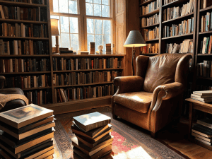 Tsundoku Meaning in Stacked Books