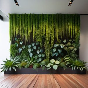 Biophilic Micro-Biome Integration living wall principles.
